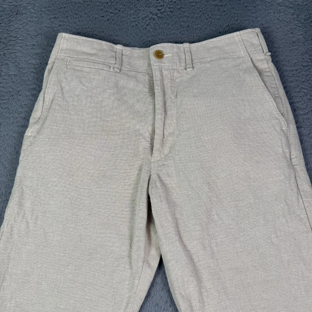 Buck Mason Natural Linen Hopsack Carry On Pants Mens 31x29 Drawstring Trousers